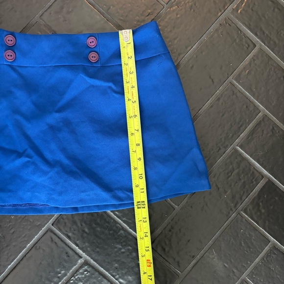 Vintage Blue  Button-Accent Women's Skirt/skort - Picture 4 of 6